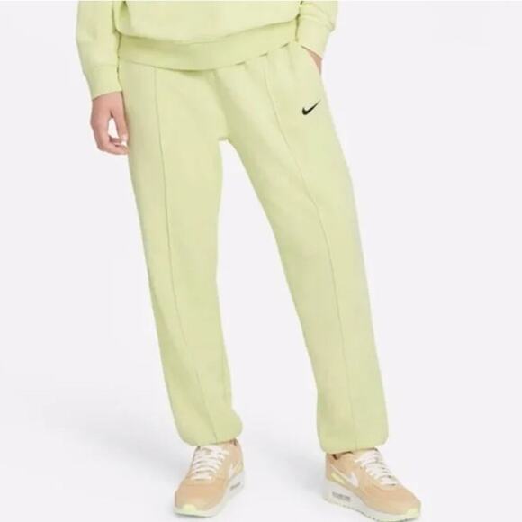 Nike Sportswear Liquid Lemon-Lime Green Acid Washed Fleece Sweatpants Sz XL - Picture 1 of 10